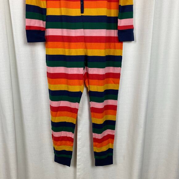 Old Navy Rainbow Stripe Waffle Knit Pajama Thermal Onesie Sz.L NWT - Picture 6 of 14